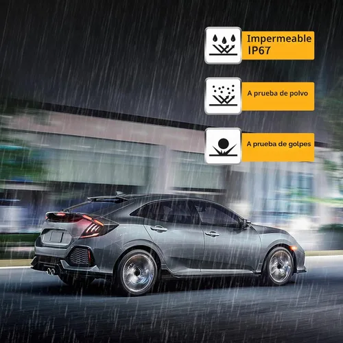 Vista 5 de VLAND Luces traseras ahumadas compatibles con Honda Civic Hatchback de 10ª generación, tipo R 2018-2021 (no para Coupe), con animación con señal