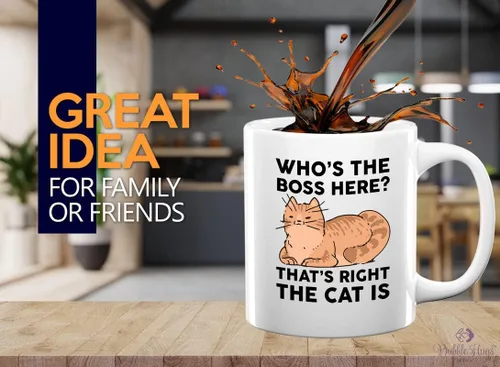 Vista 49 de Taza de café para amantes de los gatos, 11 onzas, color negro, piel de gato Is How I Accessorize, divertido dueño de gatos, gatito, mascota, gato