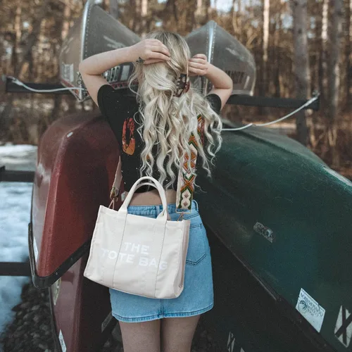 Vista 5 de EASRTA Tote Bag for Women, Canvas Tote Bag, Travel Tote Bag, Women Shoulder Bag, Crossbody Bag, Women Handbag