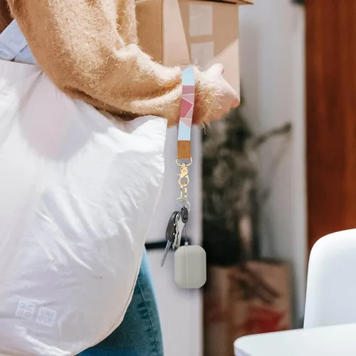 Vista 5 de Llavero con correa de muñeca, elegante llavero de muñeca para llaves, teléfono celular, tarjetero de identificación, cartera, cámara, llave