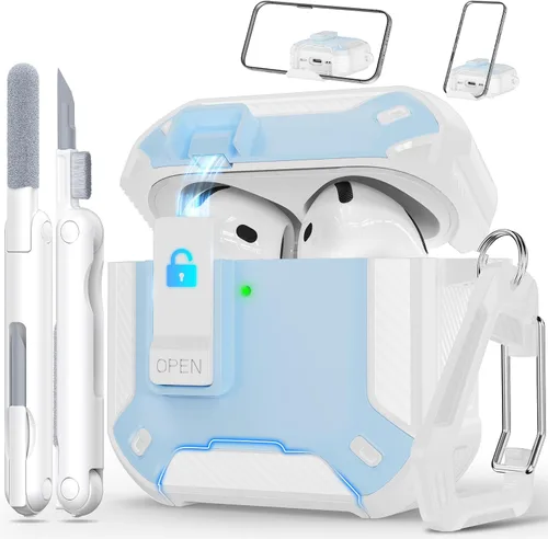 Vista 116 de RFUNGUANGO Fundas protectoras para Airpods de 2ª y 1ª generación, color 2º -Blanco