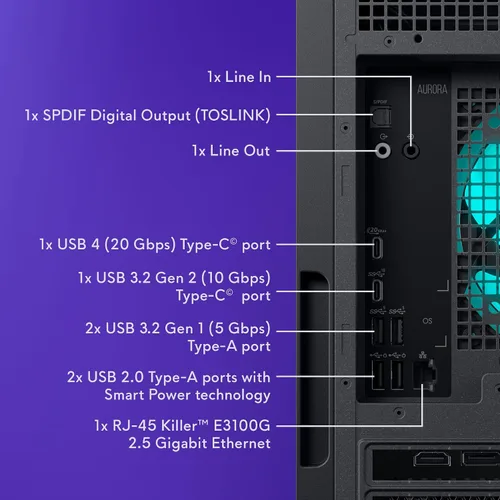 Vista 13 de Alienware Escritorio para juegos, RTX 5060 Ti, Intel Ultra7 265F