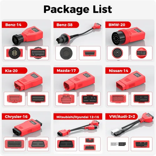 Vista 9 de Kit de Adaptadores Autel MaxiSys MSOBD2KIT No-OBDII, 9 Piezas de Conector para Diagnóstico de Vehículo OBD 1, Conectores Compatibles con OE, Soporta