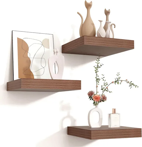 Vista 24 de Estantes flotantes cuadrados para pared de 8 pulgadas de ancho x 8 pulgadas de profundidad x 1.2 pulgadas de alto, pequeños estantes de pared