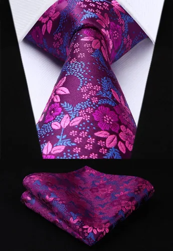 Vista 24 de HISDERN Juego de corbatas extralargas para hombre y pañuelo de bolsillo de 63 pulgadas, colección XL, caja de regalo, corbata, lote de 3