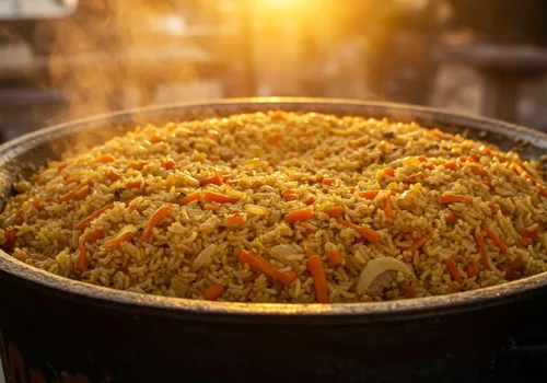 Vista 7 de MangalGrills Caldero de hierro fundido uzbeko tradicional kazán 22L Qozon Qazán Caldero Kadai Pilaf Plov Lagman Shorpa