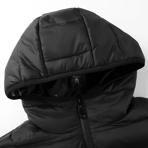 Vista 4 de Chaqueta térmica para niños y niñas, abrigo cálido con capucha para niños y niñas, calentador eléctrico de cuerpo con carga USB