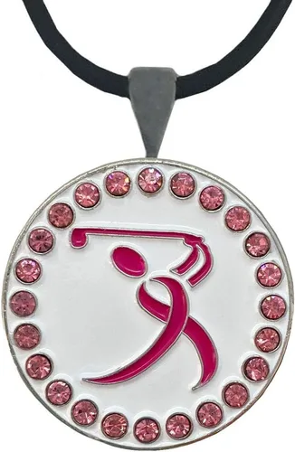Vista 43 de Giggle Golf Marcador de pelota de golf brillante con collar de golf para mujer Agujero 19