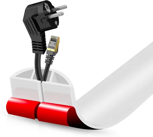 Vista 107 de Cubierta autoadhesiva para cables de suelo, gestión de cables de 3.3 pies, protector de tira de extensión para cables, evita tropiezos de cables
