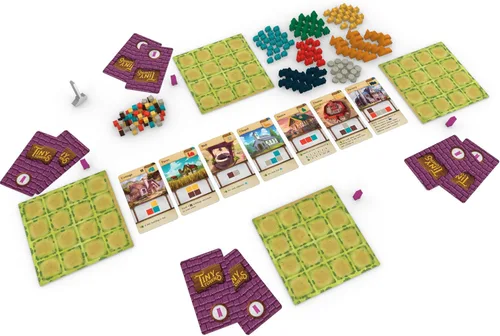 Vista 3 de AEG Tiny Towns Juego de mesa de estrategia abstracta galardonado Planifica y construye una ciudad próspera Puzzly City Building 1-6