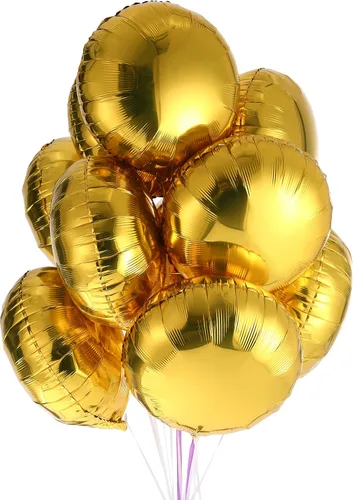 Vista 5 de 50 globos de aluminio multicolor, 18 pulgadas, 7 colores para decoraciones de fiestas Globos de helio, autosellantes, reutilizables