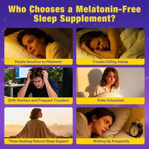 Vista 7 de Gomitas para dormir sin melatonina para adultos con magnesio, raíz de valeriana, 5-HTP y mezcla de hierbas, suplementos naturales para ayudar al