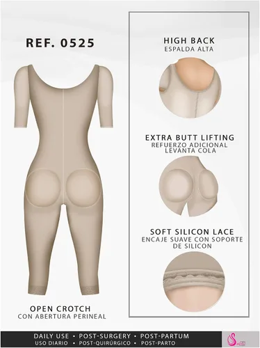 Vista 4 de Salome 0525 Compression Garments After Liposuction Fajas Colombianas Post Surgery