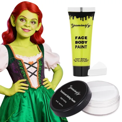 Vista 12 de Kit de pintura corporal a base de agua para Halloween, 1.01 onzas/pieza, pintura corporal a base de agua con esponja para disfraz de payaso