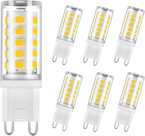 Vista 7 de Bombilla LED G9 de 4 W, reemplazo de bombilla halógena G9 de 40 W, 400 lm, blanco cálido 3000 K, bombillas de luz no regulables con base G9, paquete