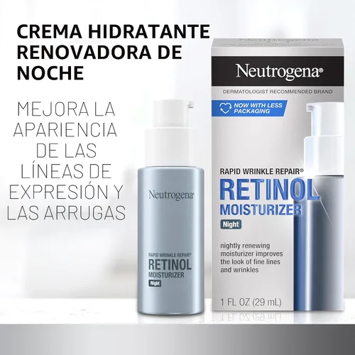 Vista 2 de Neutrogena - Crema hidratante de noche Rapid Wrinkle Repair Retinol, crema facial diaria antienvejecimiento con retinol y ácido hialurónico