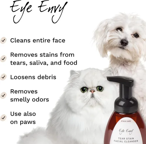 Vista 3 de Eye Envy Limpiador facial de manchas de lágrimas para perros y gatos. Elimina los desechos oculares crujientes, mocos de ojos, secreción ocular.