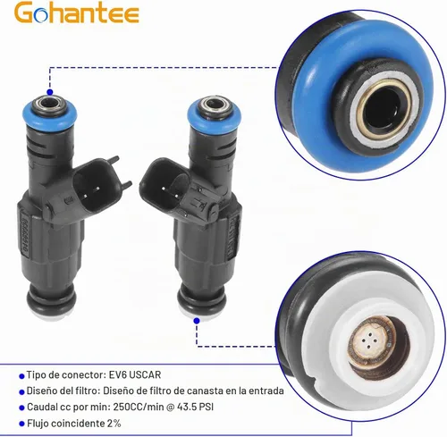Vista 6 de Inyectores de combustible 0280155784 compatibles con el inyector de 6 piezas de repuesto de inyector de combustible de 4 agujeros para Cherokee