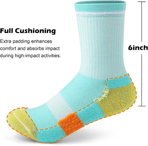 Vista 3 de Gonii Crew Socks Women Hiking Running Athletic Cushioned Compression Socks 5-6 Pairs