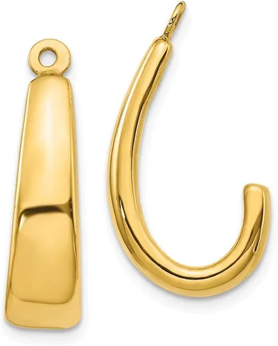 Vista 9 de Pendientes de aro J de oro amarillo de 14 quilates