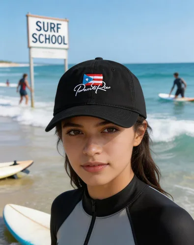 Vista 5 de Sombreros de Puerto Rico para hombres y mujeres, gorra de béisbol bordada ajustable para papá Sombrero para papá de Puerto Rico Negro