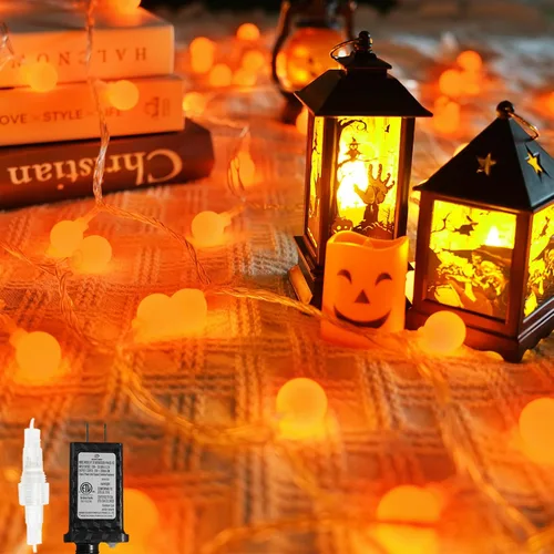 Vista 10 de LORRYTE Luces de Navidad marroquíes para exteriores operadas por batería, 60 LED de 36 pies, luces de globo de hadas con 8 modos de iluminación