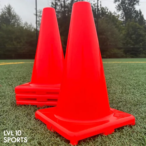 Vista 3 de LVL10 - Conos de entrenamiento profesionales, conos de fútbol grandes de 12 pulgadas para entrenamiento deportivo, para ejercicios de baloncesto