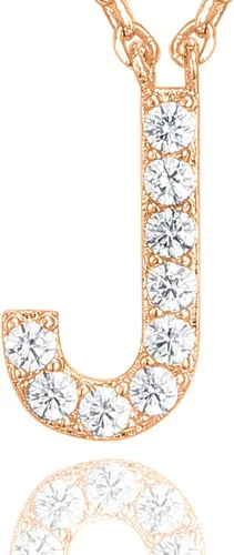 Vista 92 de PAVOI 14K White Gold Plated Cubic Zirconia Initial Necklace Letter Dainty Necklaces for Women