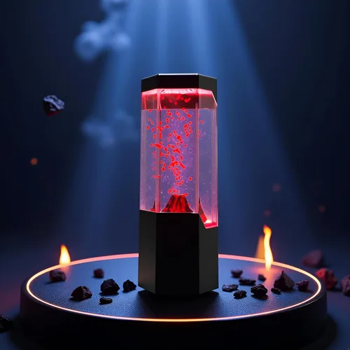 Vista 4 de Lightahead® Lámpara LED de Volcán Rojo Erupción Mini Lámpara de Volcán de Lava Roja Iluminada con LED