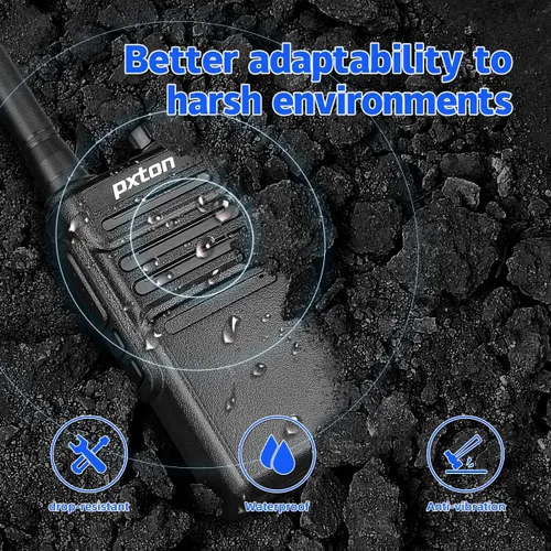 Vista 6 de pxton 999S Walkie Talkies recargables para adultos de largo alcance con auriculares actualizados y estación de carga, radios de mano GMRS de dos