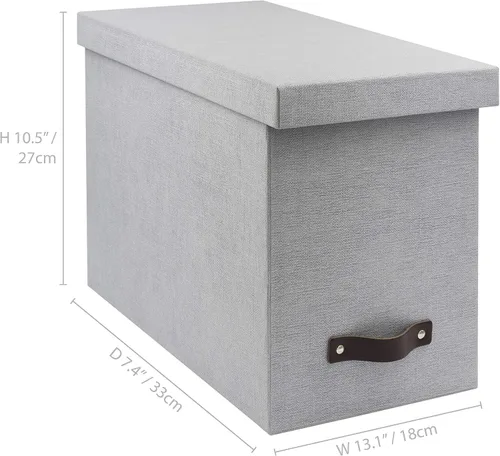 Vista 4 de Bigso John Caja de archivos de escritorio, solución de almacenamiento y organizador de documentos para documentos importantes, caja de archivos