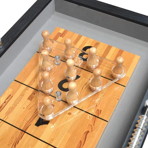 Vista 2 de CROWN ME Shuffleboard Bowling Pin Set with 10 Pcs Bowling Pins Durabel Triangular Pinsetter Resin Bowling Ball and Carrying Bag