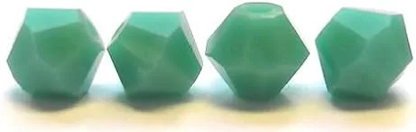 Vista 3 de 0.118 in, color verde opaco (turquesa verde), cuentas checas MC Rondell (bicono, forma de diamante), 36 piezas