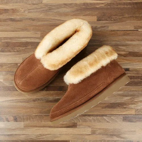 Vista 7 de PAMIR Botines de piel de oveja para hombre con espuma viscoelástica para interiores y exteriores