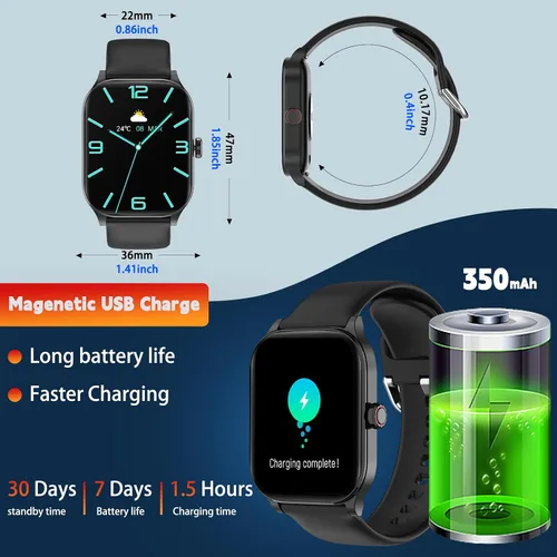 Vista 9 de Reloj inteligente para mujeres y hombres con texto y llamadas, nuevos relojes inteligentes con IA 2025 con monitor de frecuencia cardíaca