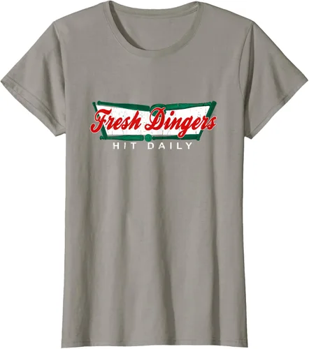 Vista 53 de Camiseta divertida de béisbol y softbol Don't Bunt Hit Fresh Dingers, Negro