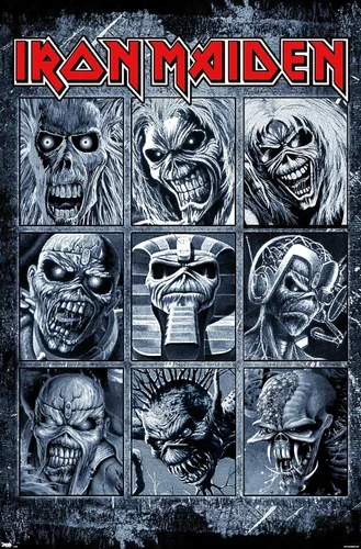 Vista 19 de Trends International Iron Maiden - Grid Wall Poster, 14.725" x 22.375", Barnwood Framed Version