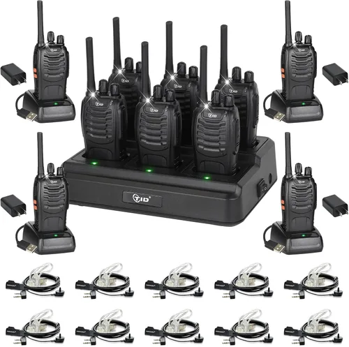 Vista 12 de TIDRADIO 5.5 Mile Walkie Talkies with 6-Way Charger +Wireless Programmer