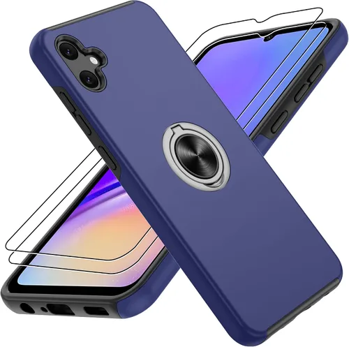 Vista 49 de Gritup - Funda para Galaxy A05S con protector de pantalla HD×2, funda protectora para teléfono a prueba de golpes con soporte magnético de anillo