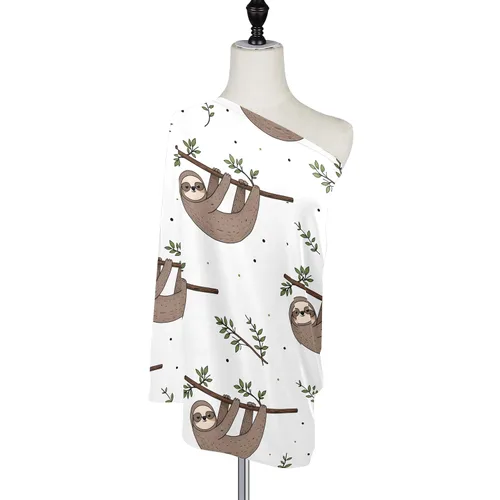 Vista 5 de Funda de lactancia, bufanda de lactancia, lindo Doodle Sloth fundas de asiento de coche para bebés bebés, funda para cochecito, toldo para asiento