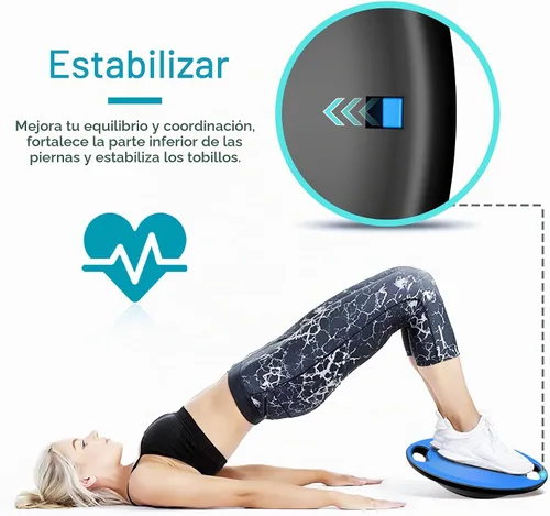 Vista 4 de Wobble Exercise Balance Board, No-Skid Surface Azul clásico