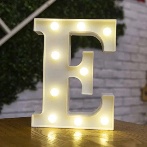 Vista 11 de anso Letras LED del alfabeto con números iluminados, letras de plástico blanco, decoración de pie de la A a la Z 0 ~ 9 (rosa corazón)