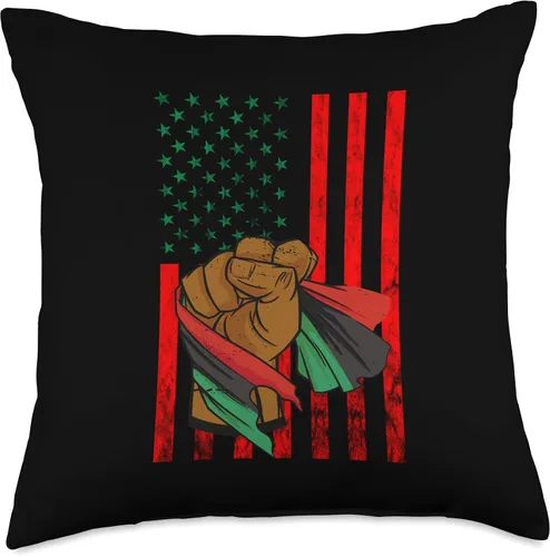 Vista 4 de Afro-American Black Liberation Flag Pan African UNIA Flag Throw Pillow