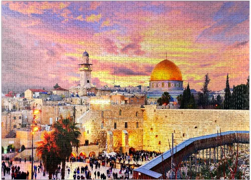 Vista 9 de MyPuzzle Skyline of the Old City At The Western Wall y el Temple Mount in Jerusalem Israel - Rompecabezas prémium de 100 piezas para adultos