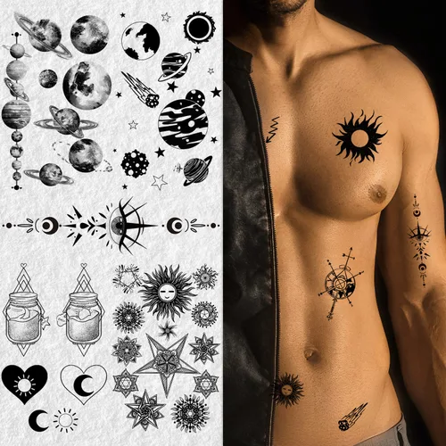 Vista 5 de Cerlaza Tatuajes temporales para hombres y mujeres, 30 hojas de tatuajes falsos de mano pequeña para arte corporal de adultos, calcomanías