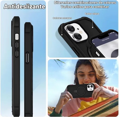 Vista 4 de Funda compatible con iPhone 12 y 12 Pro de 6.1 pulgadas con soporte de anillo magnético [protección militar contra caídas] [compatible con MagSafe]