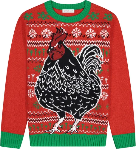 Vista 3 de Holiday Hype Suéter feo navideño para hombre, diseño divertido y tradicional
