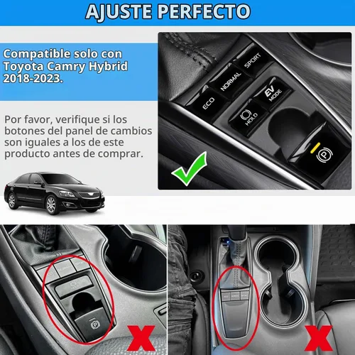 Vista 3 de 6 piezas de pegatinas para botones de panel de cambio de marcha adecuadas para Toyota Camry Hybrid 2018-2023, parche de aleación de aluminio