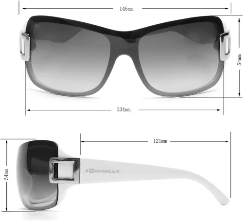 Vista 5 de Southpole Lentes de sol de gran tamaño con protección UV para mujer, 1019sp, regalos de moda, 6.693 in, blanco y rosa, mm US, Blanco & Rosa
