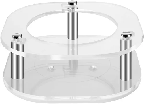 Vista 2 de Geekria - Carcasa acrílica transparente compatible con Echo Dot (3ª generación) altavoz inteligente con reloj, soporte para altavoz de pared
